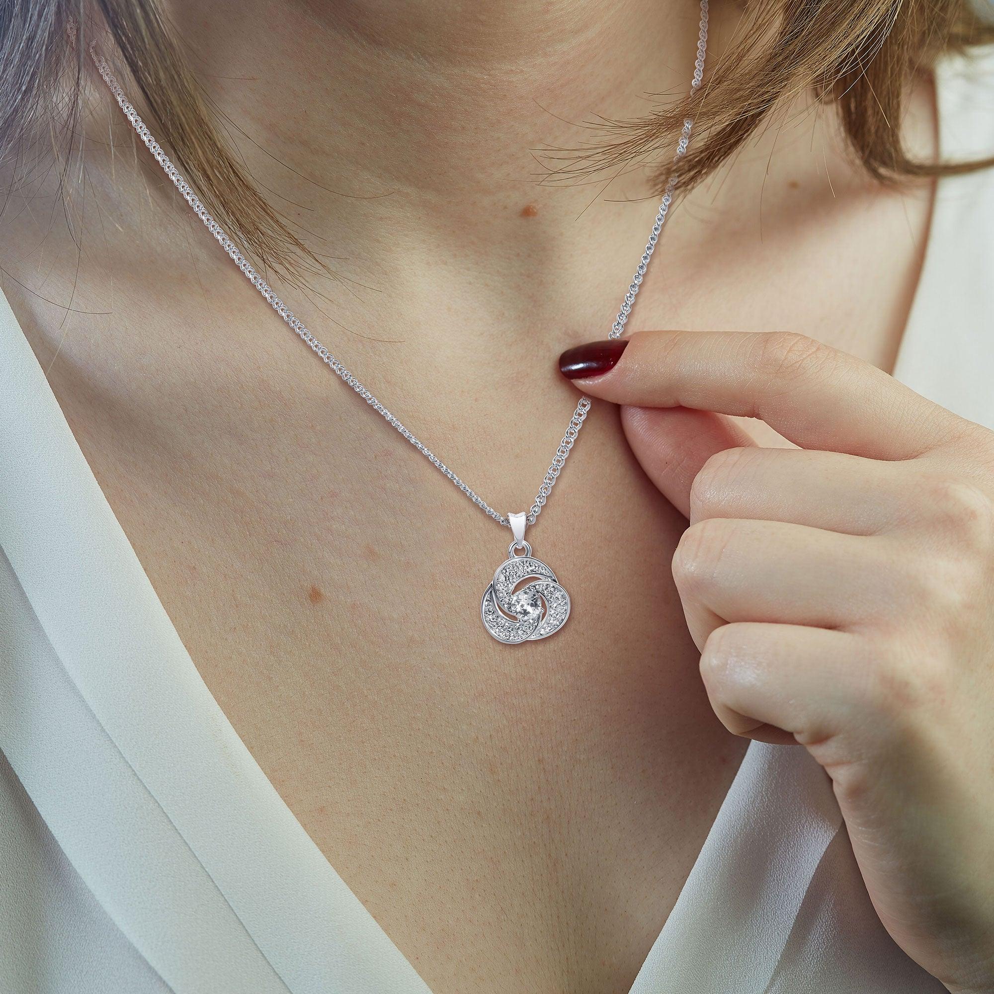 TRYNDI™ To My Best Mother in Law Love Knot Necklace With Authentic Swarovski Crystals-4