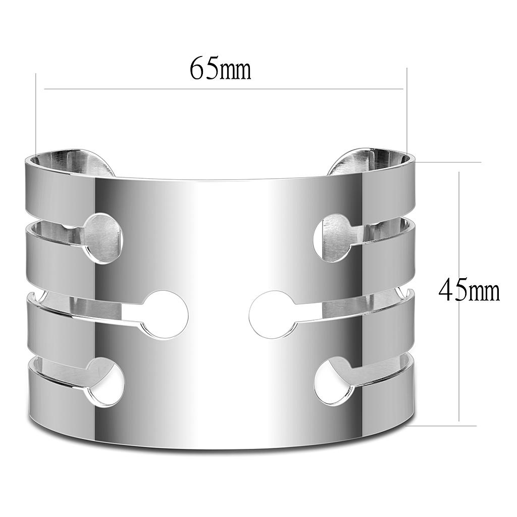 LO479 -  Stainless Steel Bangle with No Stone-1