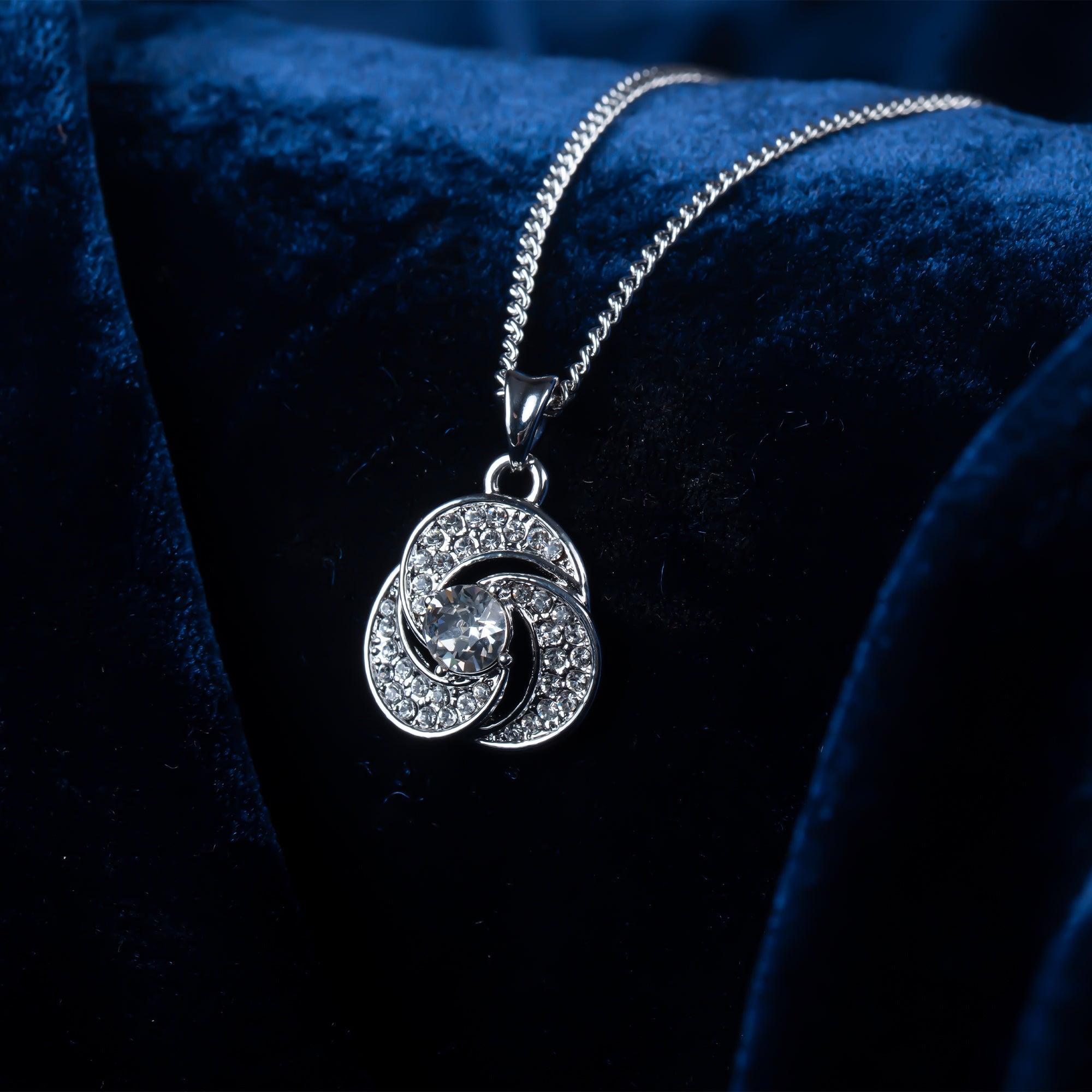TRYNDI™ To My Best Mother in Law Love Knot Necklace With Authentic Swarovski Crystals-3
