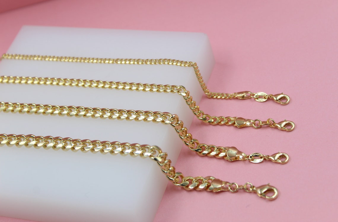18K Gold Filled Diamond Cut Miami Cuban Bracelet (I417)(I420)(I419)-1