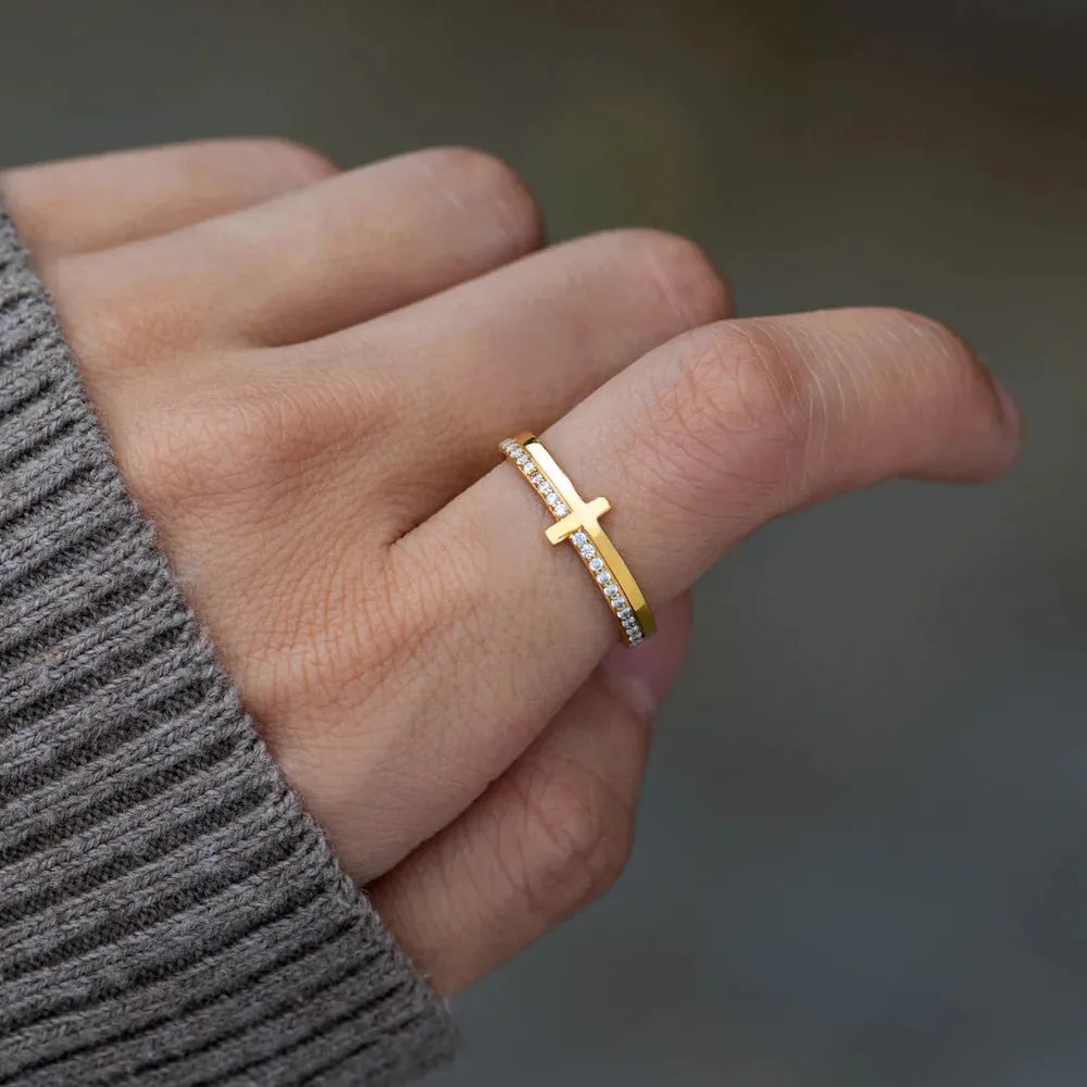925 Sterling Silver Cross Ring