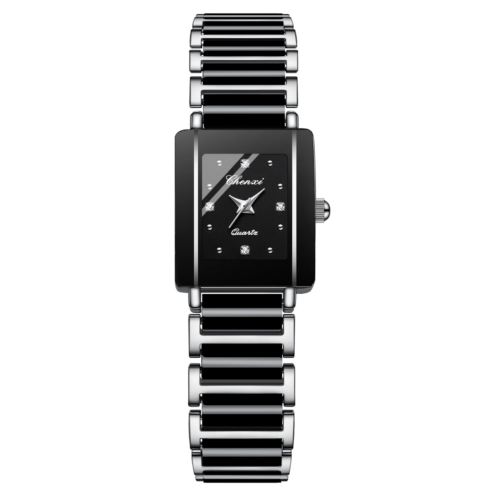 Square Couple Watch for Women and Men Ceramic Quartz Watch