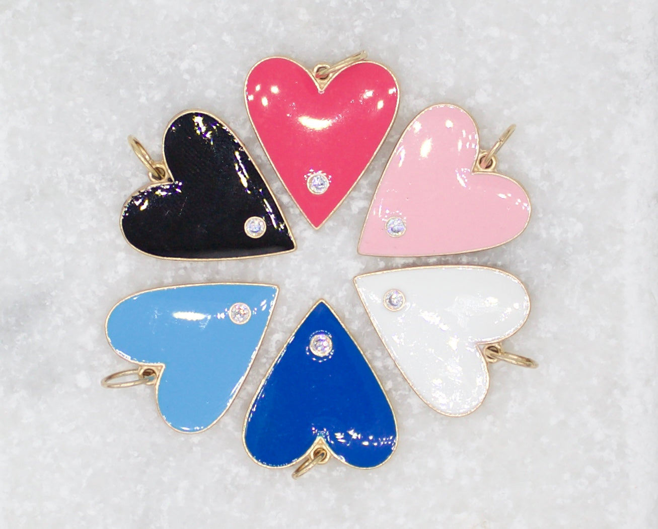 18K Gold Filled Large Heart With Cubic Zirconia Stone (A2)-0