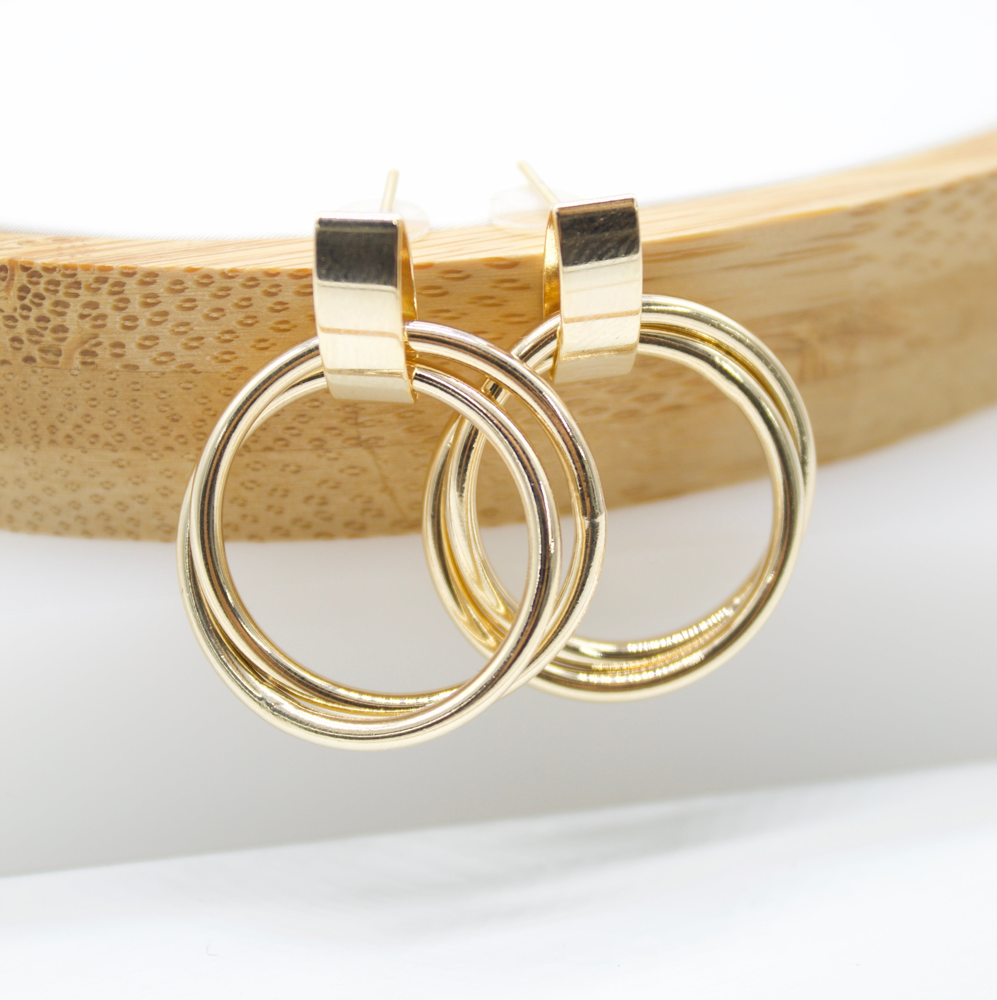 18K Gold Earrings | Modern Earrings | Chic Earrings (K154)-0