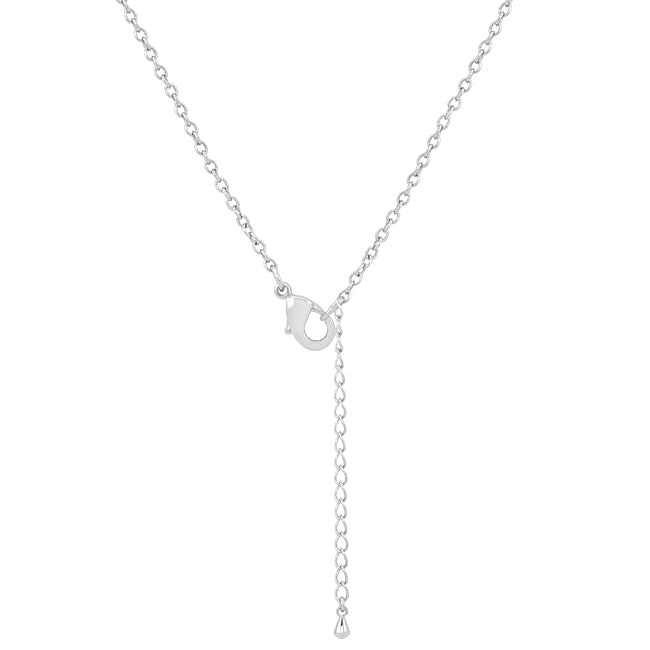 Chrisalee 3.2ct Ruby CZ Rhodium Classic Drop Necklace-1