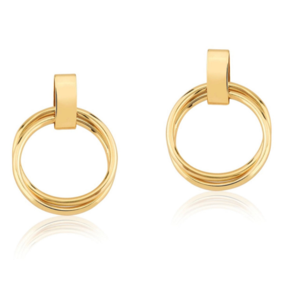 18K Gold Earrings | Modern Earrings | Chic Earrings (K154)-3
