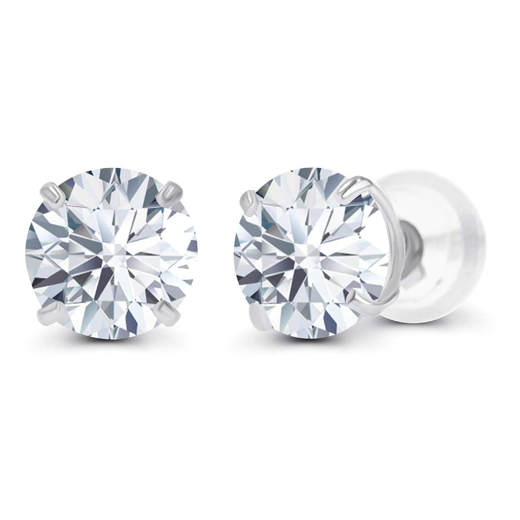 AGI Certified Lab-Grown Diamond Stud Earrings | 2 or 3 CTW | G Color VS Clarity | 14K Gold-0